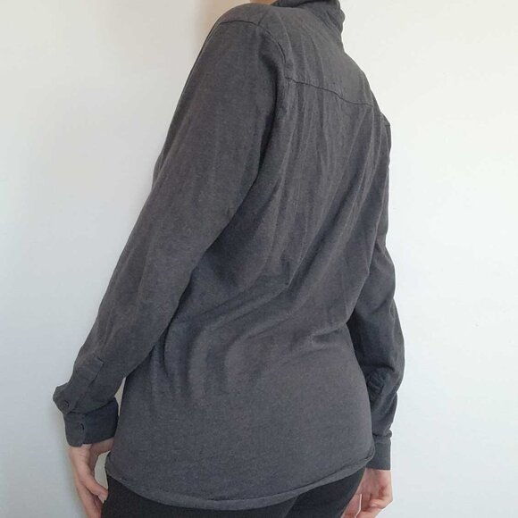 Vintage 90s classic basic grey cotton button-up shirt for work / office - Picture 6 of 16